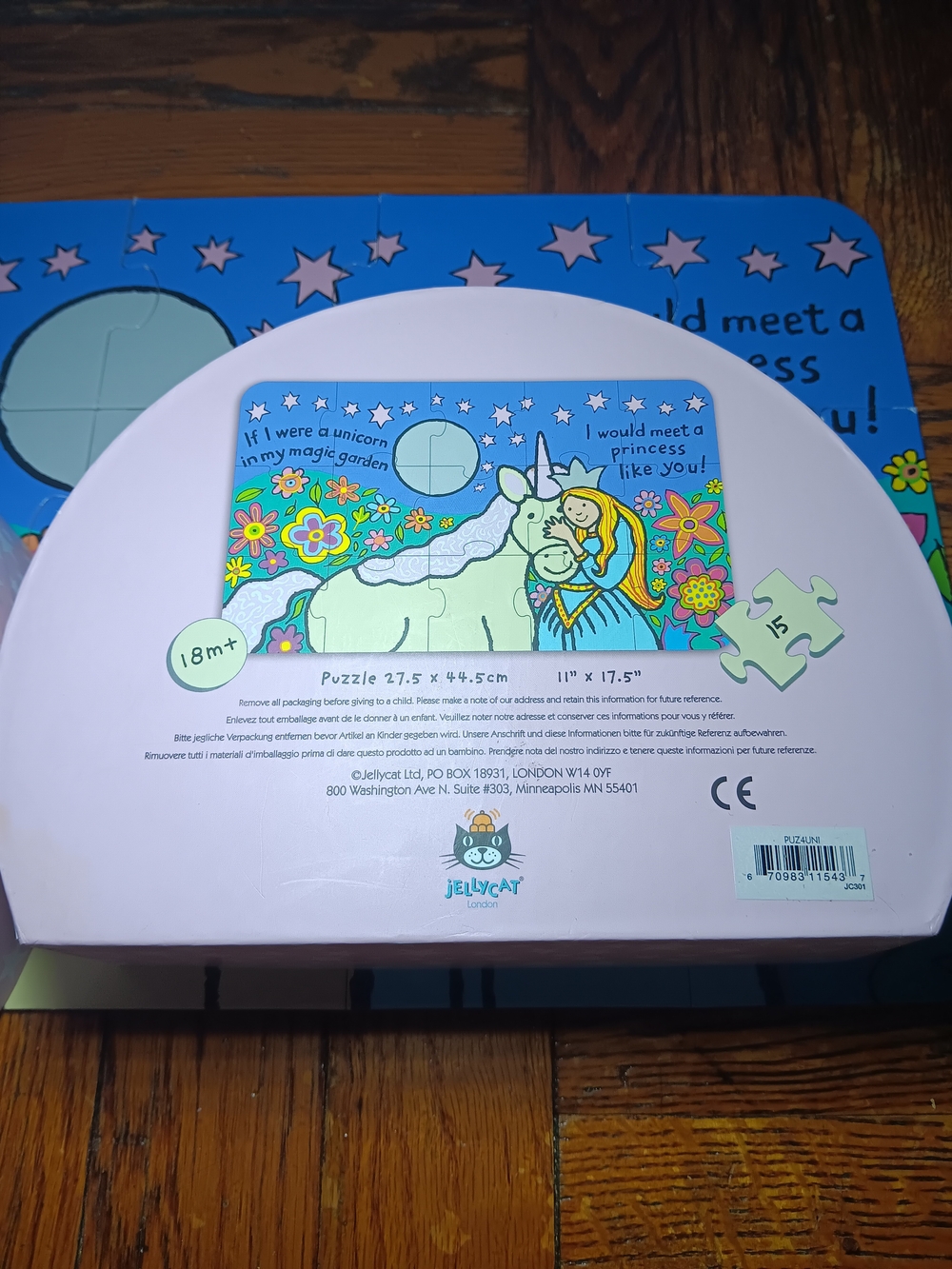 Jellycat Pink and Blue Unicorn Puzzle